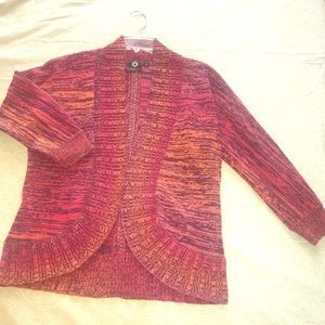 Amber Sun - Open Cardigan Coral Sweater. Medium.